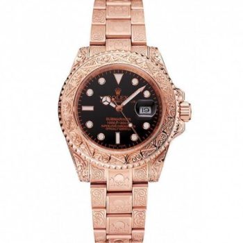 Rolex Submariner Skull Limited Edition Black Dial Rose Gold Case And Bracelet 1454086