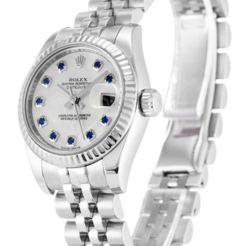 Rolex Datejust Lady Pearl-White & Sapphire Dial 179174