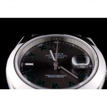 Rolex DateJust Polished Stainless Steel Bezel Grey Dial 42000