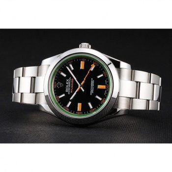 Rolex Milgauss Black Dial Orange Markings Stainless Steel Case And Bracelet