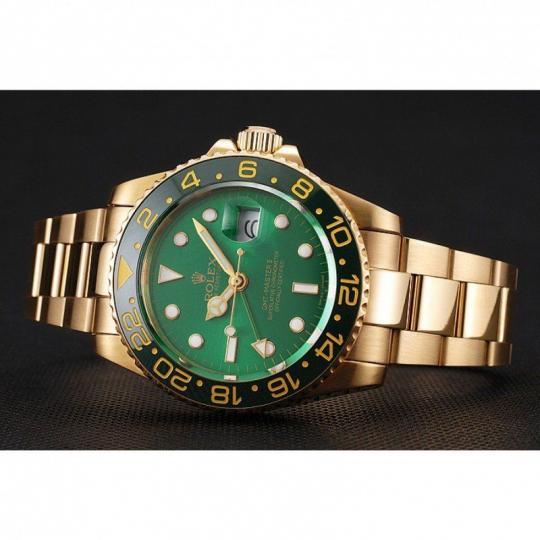 Rolex GMT Master II Green Dial And Bezel Gold Case And Bracelet 1453750