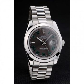 Rolex DateJust Polished Stainless Steel Bezel Grey Dial 42000