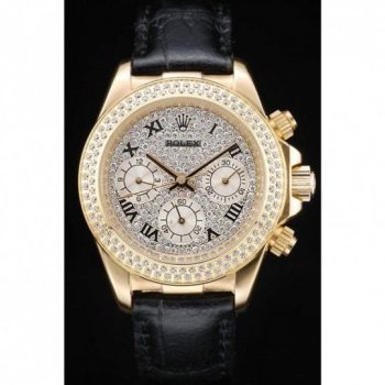 Rolex Daytona Lady Gold Case Crystal Studded Bezel Crystal Studded Dial 98238