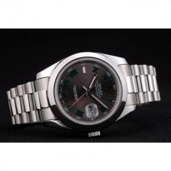 Rolex DateJust Polished Stainless Steel Bezel Grey Dial 42000